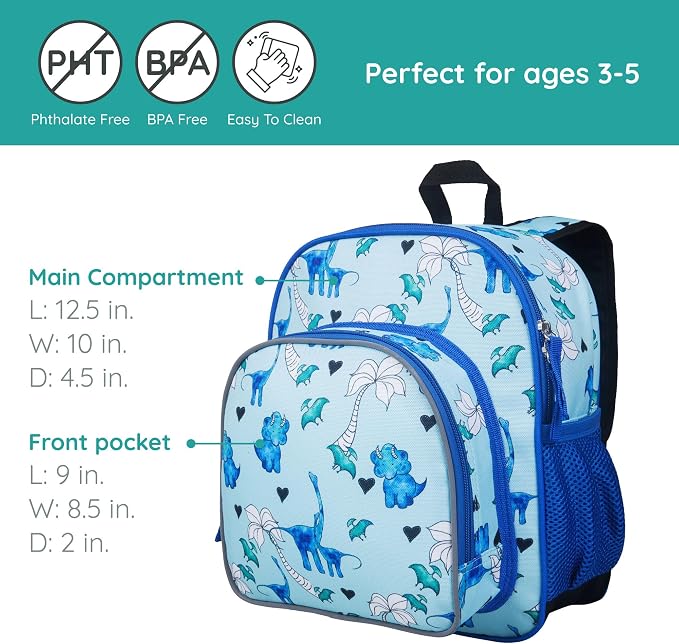 Wildkin JumpOff Jo 12-inch Kids Backpack – Lightweight, Durable Toddler Bag - Image 3