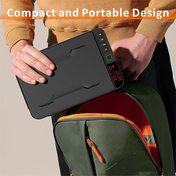 Portable Gun Pistol Safe with LCD Display of Temp, Biometric Fingerprint - Image 6