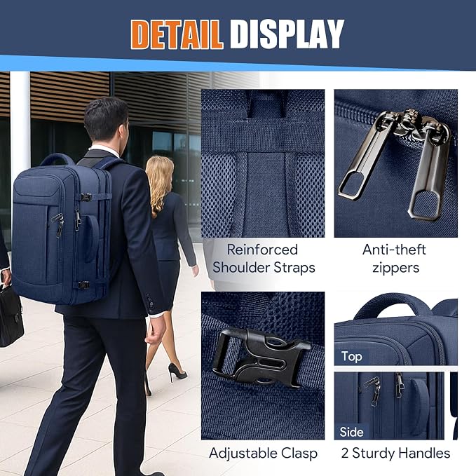 Travel Laptop Backpack, Expandable 40-50L Travel Backpack, 17.3 Inch Carry on - Image 5