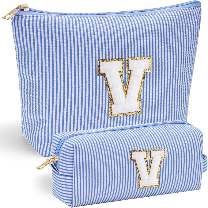 YOOLIFE Personalized Gifts for Women, Initial Make Up Bag Cosmetic Bag Makeup by YOOLIFE