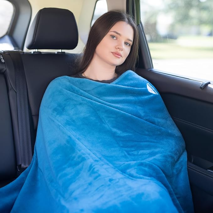 BlueHills Premium Soft Travel Blanket Pillow Airplane Blanket in Soft Bag case - Image 4