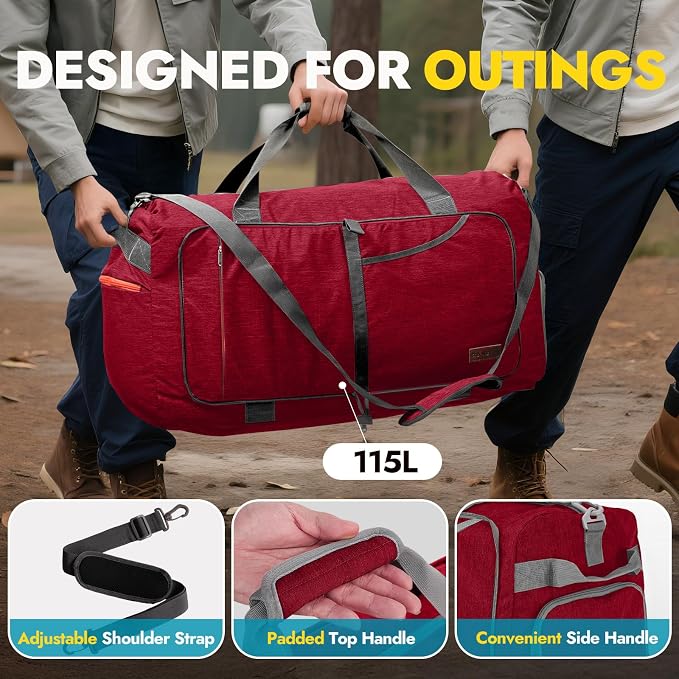 Canway 85L Travel Duffel Bag, Foldable Weekender Bag - Image 6