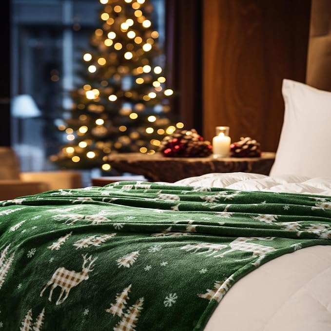 PHF Printed Fleece Throw Blanket, No Shed No Pilling Ultra Soft Plush Cozy Xmas - Image 3