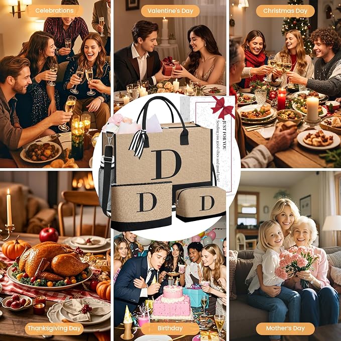 BAGAIL Initial Tote Bag, Personalized Birthday Gifts - Image 7