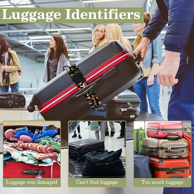 Mushroom Luggage Straps for Suitcases TSA Approved, Luggage Identifiers for - Image 6