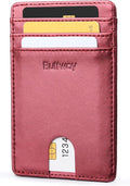 Buffway Mens Slim Wallet, Minimalist Thin Front Pocket Leather Credit Card by Buffway