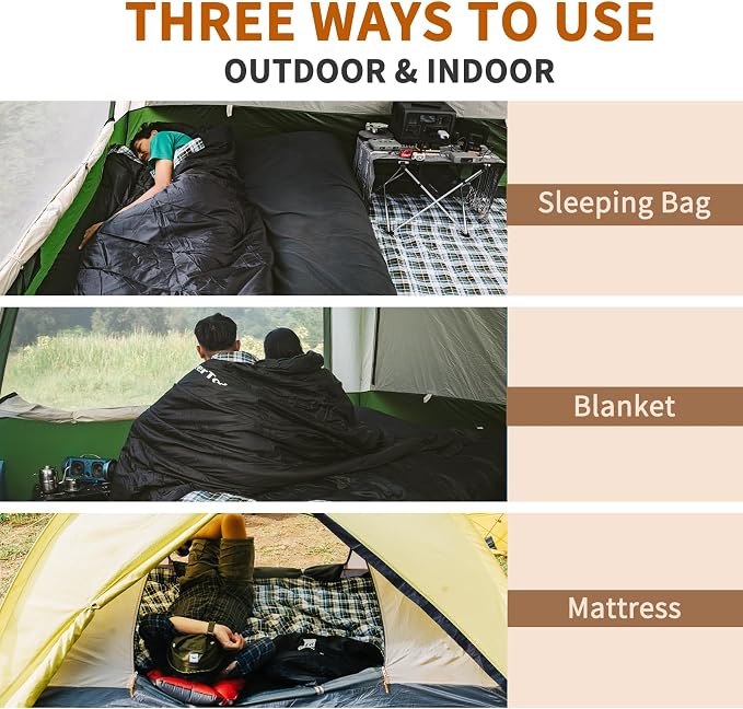 GEERTOP Flannel Sleeping Bag for Adults XXL 4 Season, 0 Degree Sleeping Bag for - Image 8