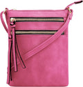 DELUXITY | Crossbody Purse Bag | Functional Multi Pocket Double Zipper Purse | by Deluxity