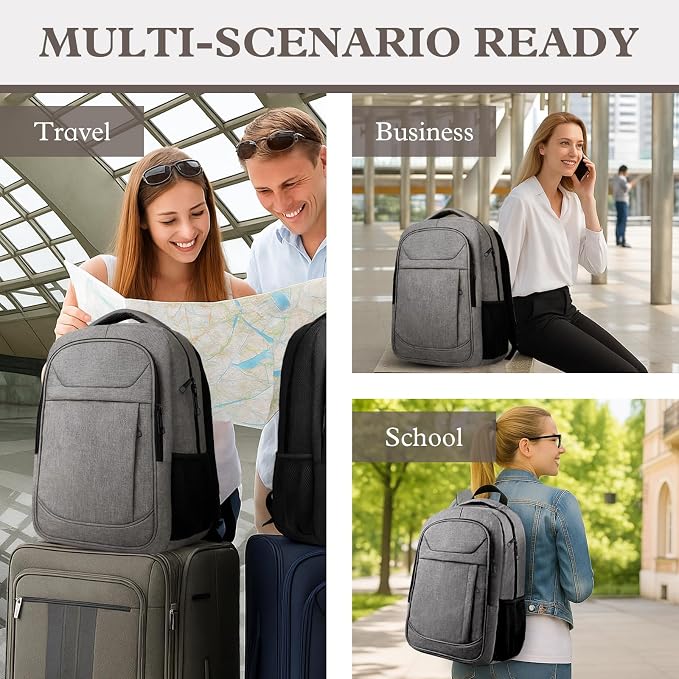 Business Laptop Backpack, 15.6 Inch Travel Laptop Bag, Water Resistant Durble - Image 6