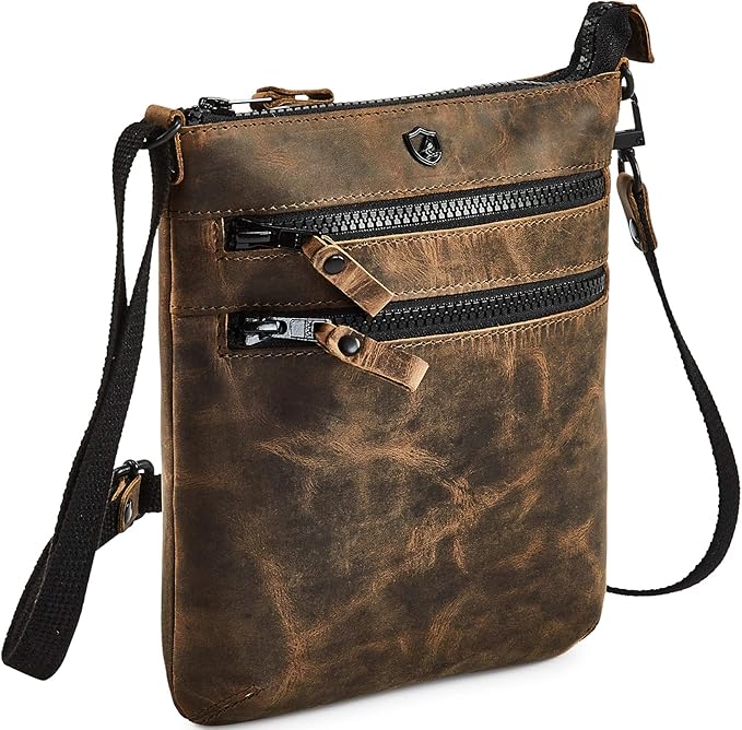 Crossbody Sling Bag for Women Small Real Leather Purse Vintage Travel Crossover by Cochoa