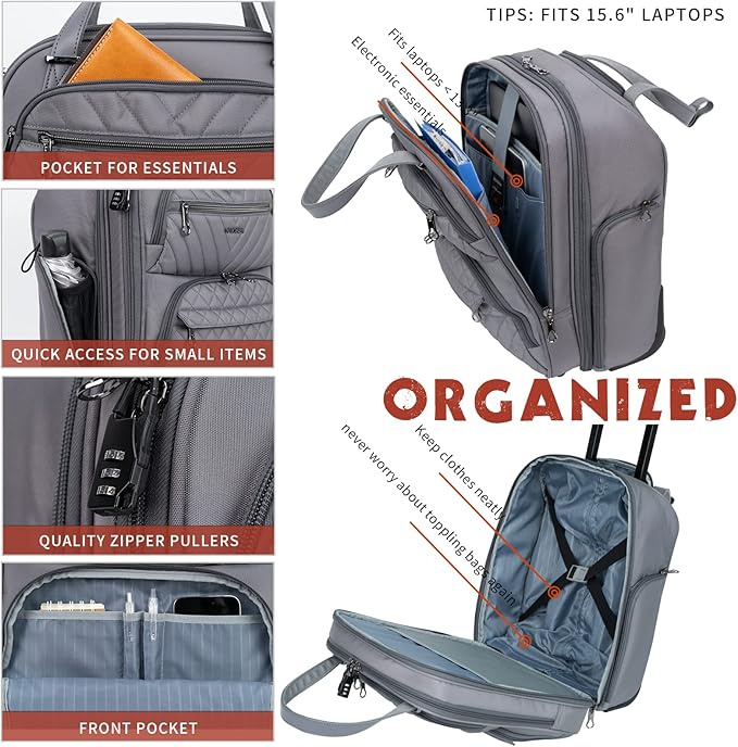 KROSER Carry On Underseat Multi-functional, 16-inch Underseater Lightweight - Image 4
