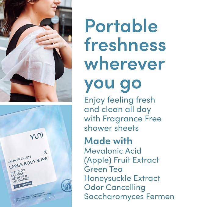 YUNI Beauty Large Body Wipes Super Soft Moist Showerless Wipes that Cleanse & - Image 5
