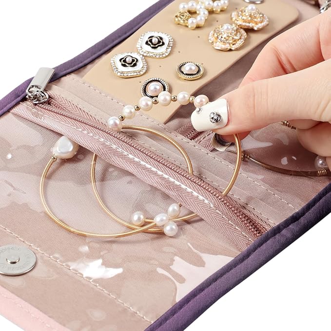BELALIFE Travel Jewelry Case Organizer, Small Foldable Storage Roll - Image 7