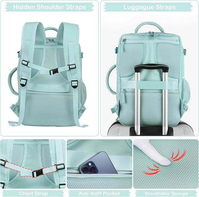 Hanples Carry on Backpack, Laptop Travel Backpack - Image 6