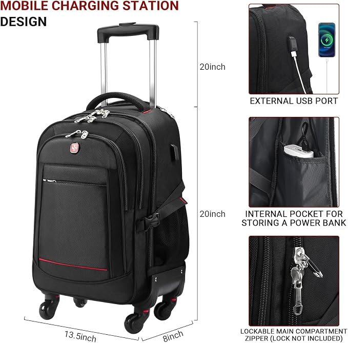Rolling Backpack with Wheels - Image 4
