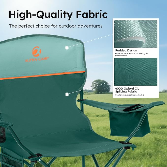 ALPHA CAMP Camping Chair 2 Pack Portable Chair - Image 6