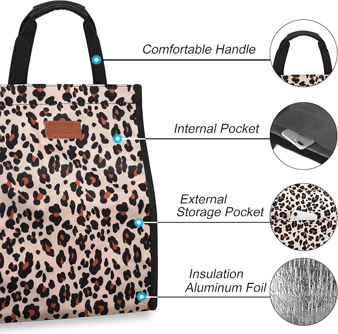 Lunch Bags for Women Insulated Reusable Lunch Tote - Image 3