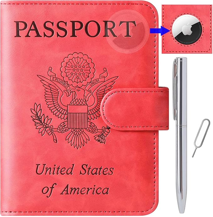 Airtag Passport Holder Cover Wallet Travel Essentials Leather Rfid Blocking by LOHASLIFE