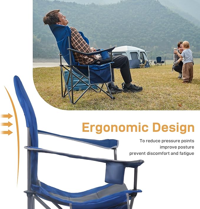 EVER ADVANCED High Back Folding Camping Chair Oversized and Fully Padded - Image 5