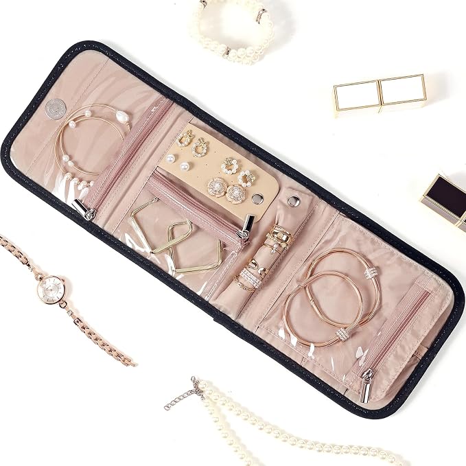BELALIFE Travel Jewelry Case Organizer, Small Foldable Storage Roll - Image 2