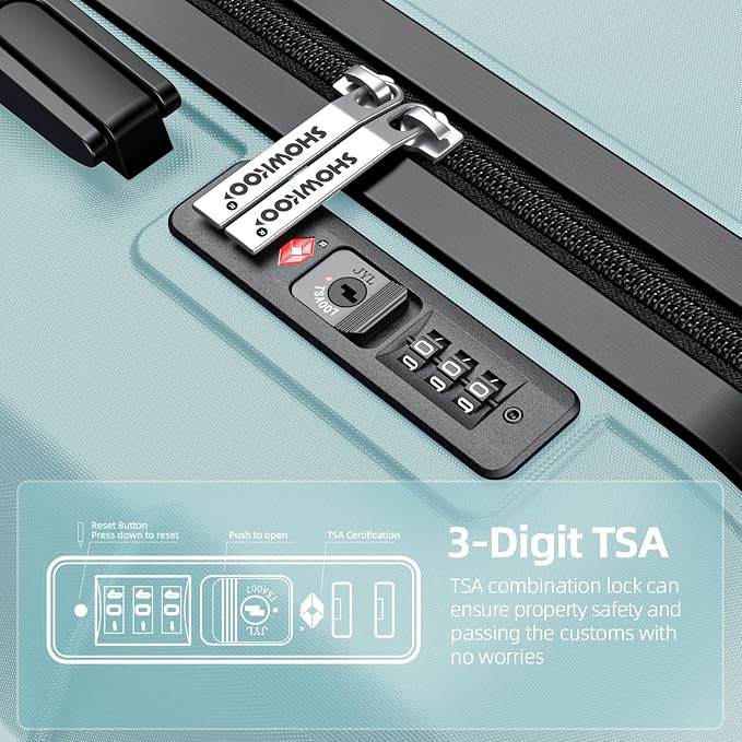 SHOWKOO Luggage Sets Expandable PC+ABS Durable Suitcase Double Wheels TSA Lock - Image 4