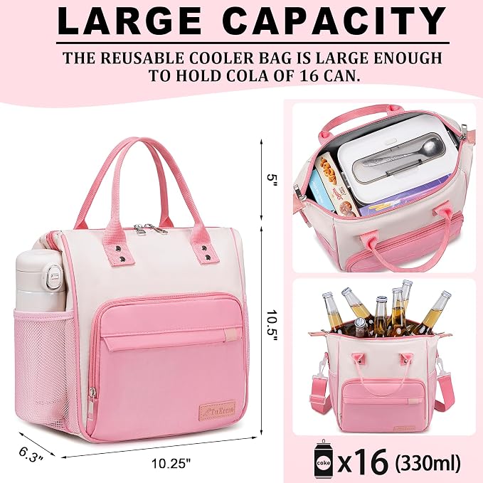 Aesthetic Lunch Box for Women Preppy Insulated Lunch Bag for Young Ladies - Image 2