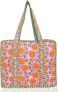 Cotton Quilted Tote Bag for Women – Large Beach & Travel Tote by ThirdEyeExport