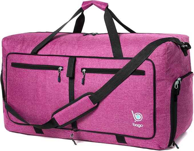 Bago Foldable Duffel Bags for Traveling Women & Men - 60L Medium Packable by BagoTravelBags