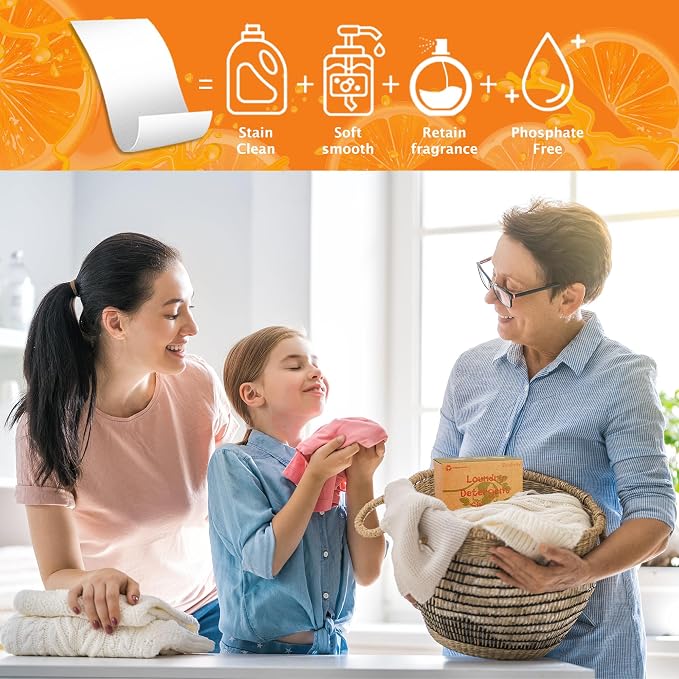 Freelivity Laundry Detergent Sheets, 300 Sheets Lemon Orange - Image 5
