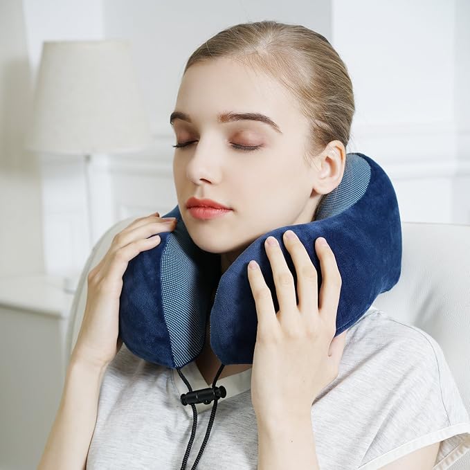 Travel Pillow, Best Memory Foam Neck Pillow Head Support Soft Pillow - Image 3