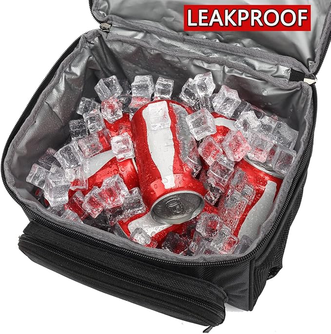 FlowFly Double Layer Cooler Insulated Lunch Bag Adult Lunch Box Large Tote Bag - Image 4