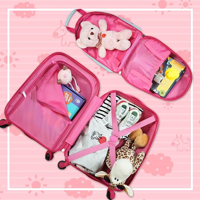 Sandinrayli Kid Luggage Set, 12” Backpack & 16” Kid Carry on Suitcase - Image 3