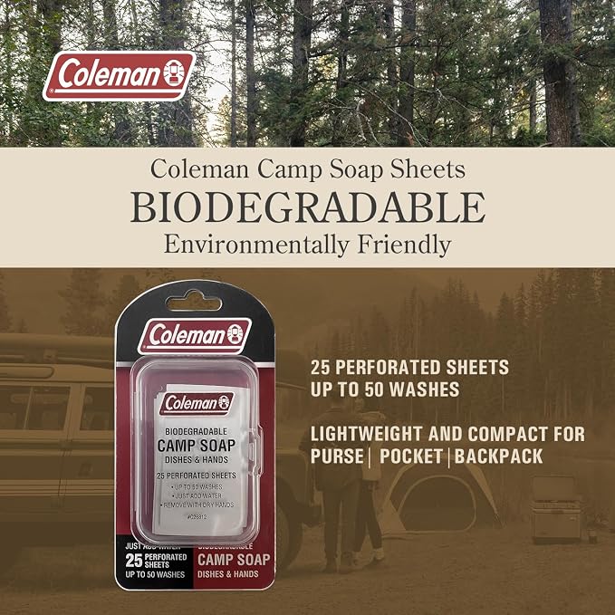 Coleman Camp Soap Sheets – 25 Travel Soap Sheets - Image 4
