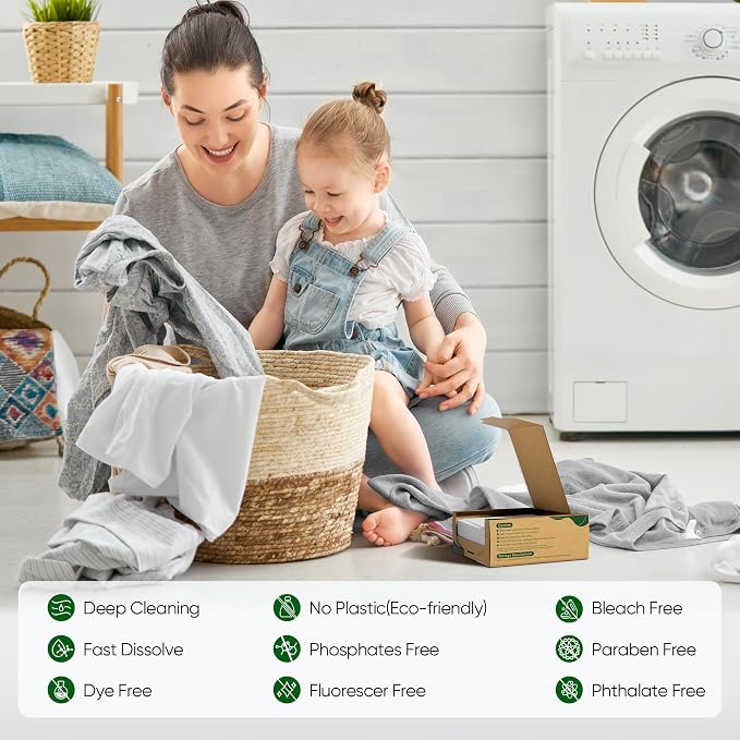 Travel Laundry Detergent Sheets Fisroa 300 Loads Eco-friendly Washing Detergent - Image 2