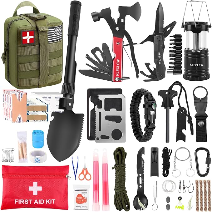 Survival Kit, Gifts for Men Outdoor Adventure Camping Hiking Hunting by Kleclcw