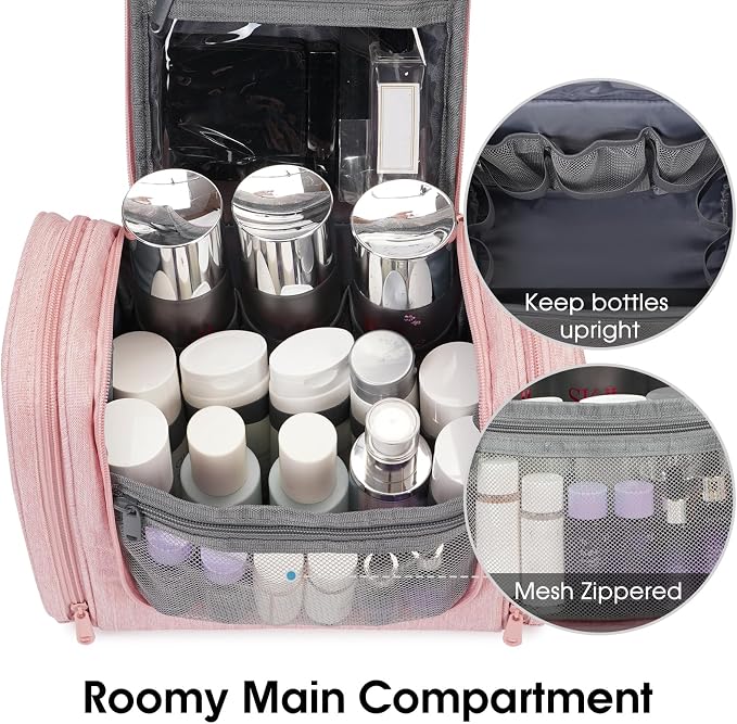 Narwey Hanging Toiletry Bag for Women Travel Makeup Bag Organizer Toiletries - Image 5