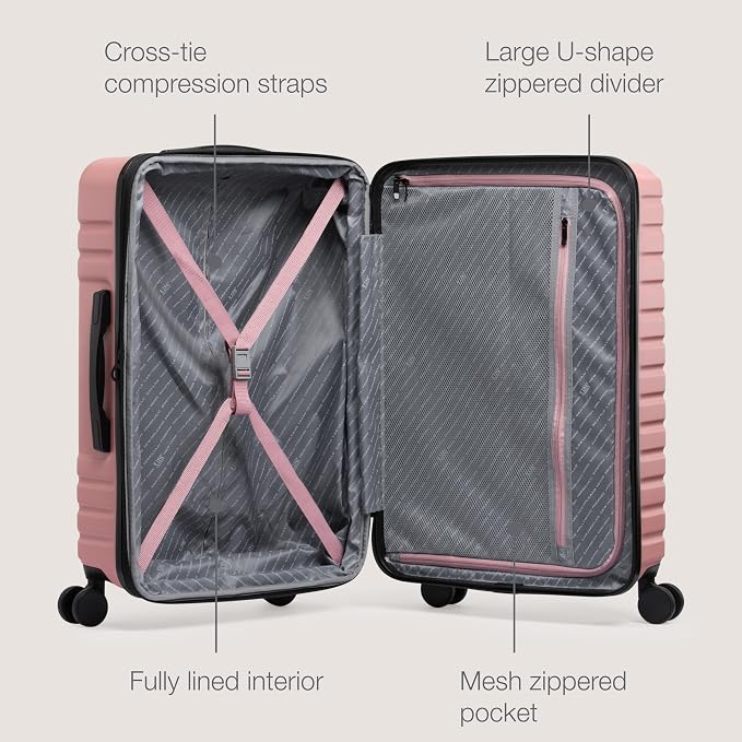 U.S. Traveler Boren Polycarbonate Hardside Rugged Travel Suitcase Luggage - Image 2