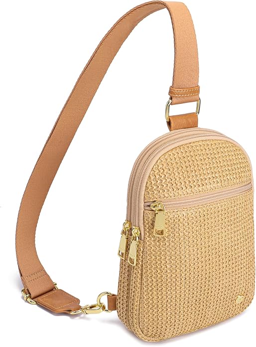 Haytijoe Summer Straw Purse Small Sling Bag RFID Blocking Crossbody Bags by Haytijoe