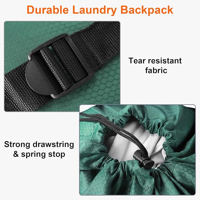 Femuar Laundry Bag Backpack Durable Laundry Bag - Image 4