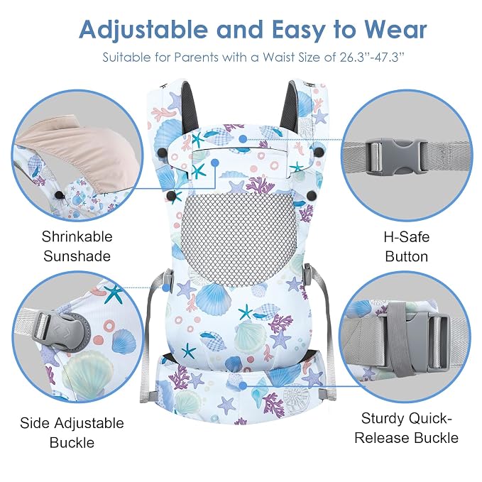 Newborn Baby Front Carrier Backpack, Toddler Baby Body Carrier, 7-66 Lbs - Image 4