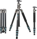 BONFOTO Portable Aluminum Alloy B674A Lightweight Camera Travel Tripod Monopod by BONFOTO