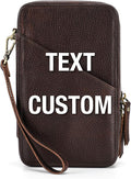 Top Grain Leather Text Custom Electronic Organizer Zipper Bag Tech Pouch by CataPurusLeatherCrafts