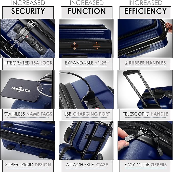 Hard Shell Luggage Sets with Spinner Wheels 4 Piece, Expandable Large Suitcases - Image 3