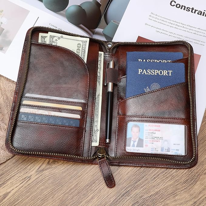 Polare Full Grain Leather Passport Holder - Image 3