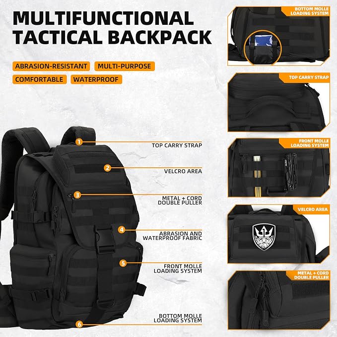 50L Military Tactical Backpack Hiking Waterproof Backpack Large Military Pack 3 - Image 4