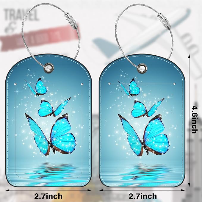 2 Pack PU Luggage Tags for Suitcase - Image 2