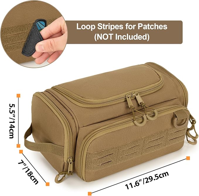 Tactical Toiletry Bag for Men, Hanging Hygiene Bag, Travel Dopp Kit Organizer - Image 6