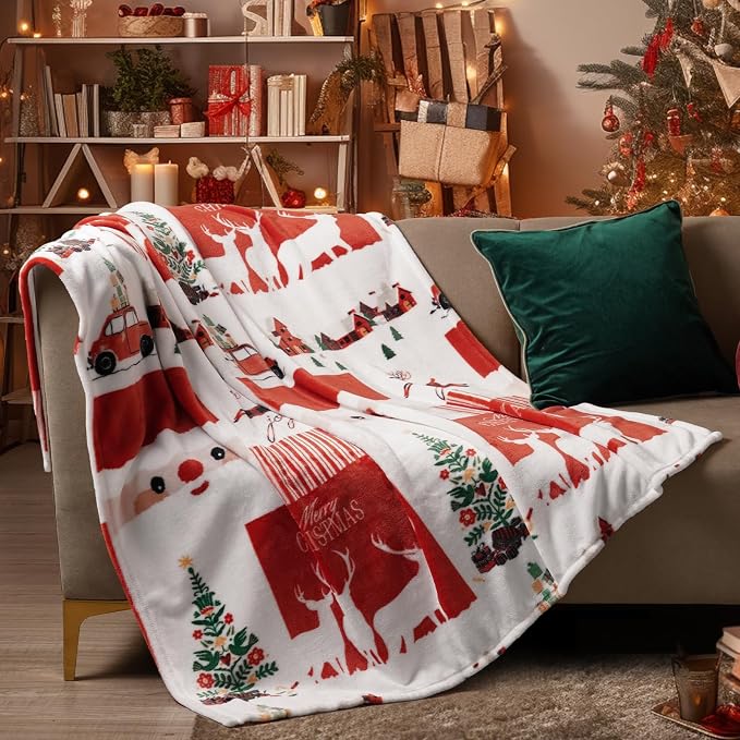 PHF Printed Fleece Throw Blanket, No Shed No Pilling Ultra Soft Plush Cozy Xmas - Image 5