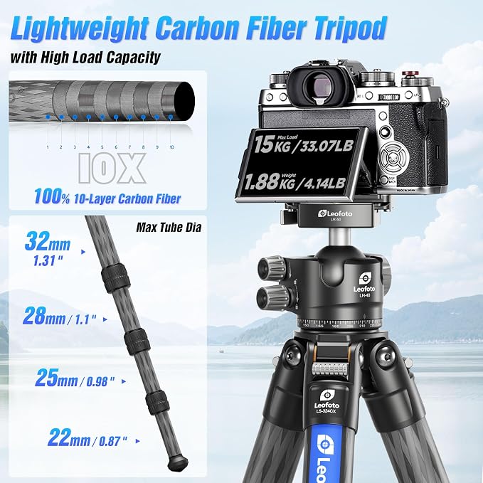 71" Carbon Fiber Travel Tripod - Image 6