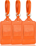 Teskyer Luggage Tags, 3 Pack Premium PU Leather Luggage Tags by TESKYER